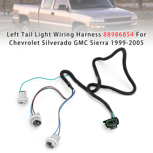 1999-2005 Chevrolet Silverado 1500 2500 3500 Left Tail Light Wiring Harness 88986854 Generic