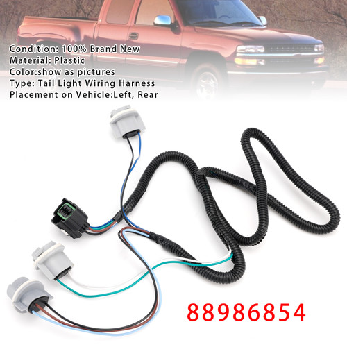 1999-2005 Chevrolet Silverado 1500 2500 3500 Left Tail Light Wiring Harness 88986854 Generic