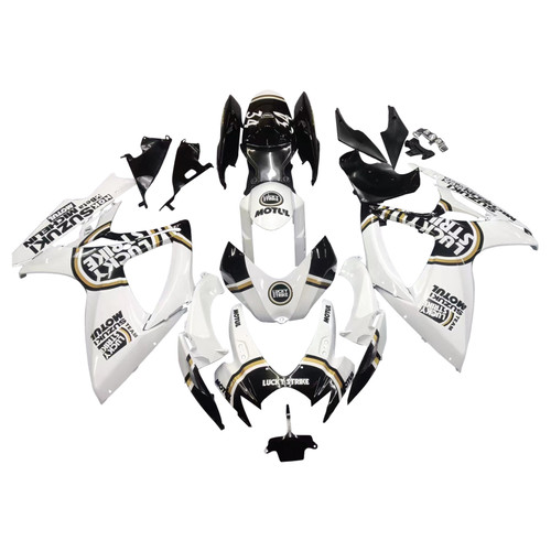 Fairings Suzuki GSXR 600 750 White Black Lucky Strike Racing  (2006-2007)