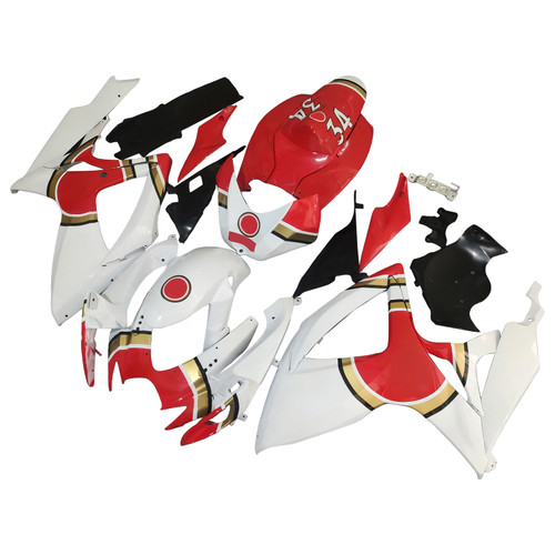 2006-2007 Suzuki GSXR 600 750 White Red Lucky Strike Racing Amotopart Fairings Customs Fairing