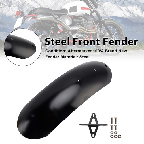 2010-2016 MOTO GUZZI V7 II Stone/ Classic/ Special/ Stornello Steel Front Fender Black Generic