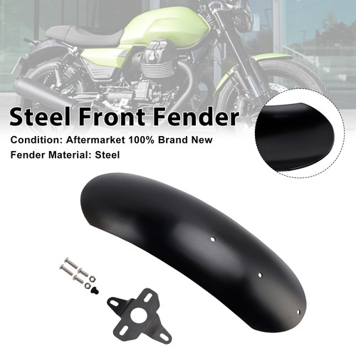 2017-2025 MOTO GUZZI V7 Steel Front Fender Mudguard Black Generic