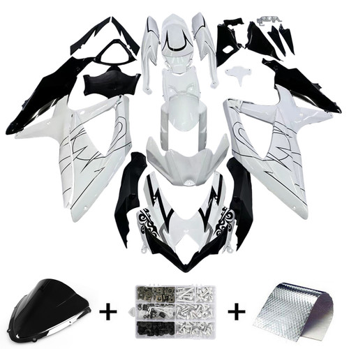 2008-2009-2010 Suzuki GSXR 600 750 White Alstare Corona Racing Amotopart Fairings Customs Fairing