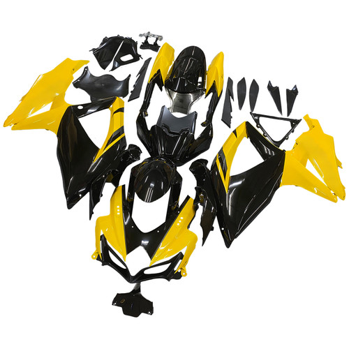2008-2009-2010 Suzuki GSXR 600 750 Black & Yellow GSXR Racing Amotopart Fairings Customs Fairing