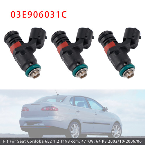 2007-2015 Skoda Roomster Praktik 3Pcs Fuel Injector 03E906031C 03E906031A Generic