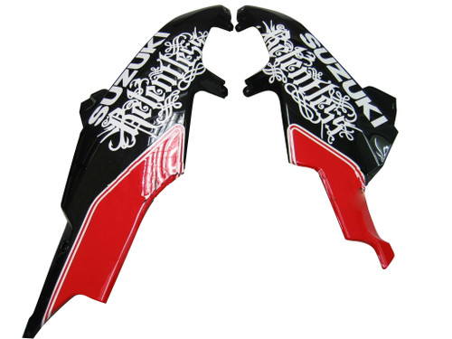 Fairings Suzuki GSXR 600 750 Black Red Relentless Racing  (2008-2009-2010)