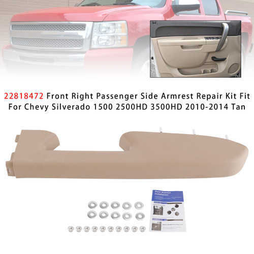 2010-2014 Sierra 2500HD 3500HD Front Right Passenger Side Armrest Repair Kit 22818472 Generic