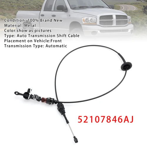 2001-2009 Dodge RAM 1500 2500 3500 Auto Transmission 46RE 47RE 48RE Shift Control Cable 52107846AJ Generic