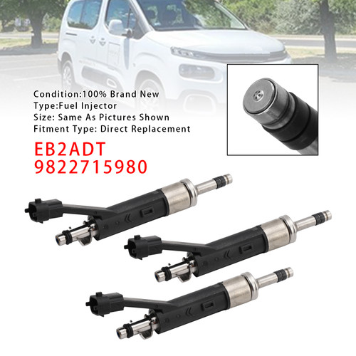 3Pcs Fuel Injector For Citroen DS Peugeot Vauxhall 1.2 EB2ADT 9822715980