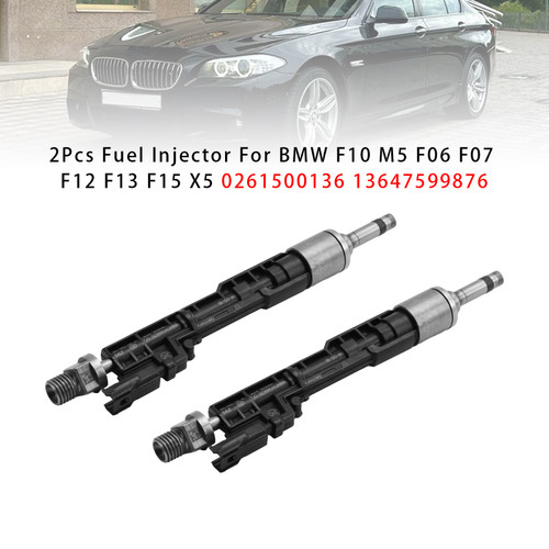 2011-2018 BMW F10 M5 F06 F07 F12 F13 F15 X5 2Pcs Fuel Injector 0261500136 13647599876 Generic