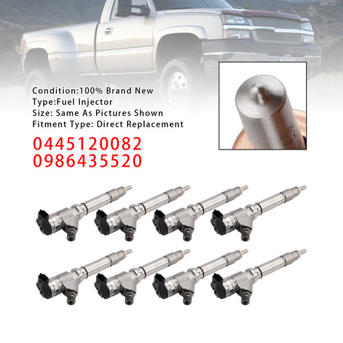 2007-2010 GMC Chevy SIERRA 2500 3500 HD 6.6L 8Pcs Fuel Injector 0445120082 0986435520 Generic