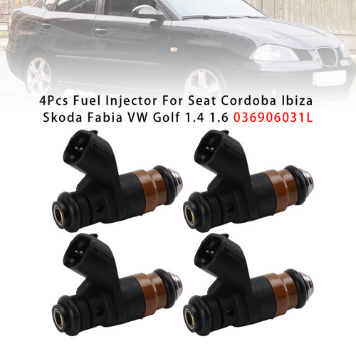 4Pcs Fuel Injector For Seat Cordoba Ibiza Skoda Fabia VW Golf 1.4 1.6 036906031L