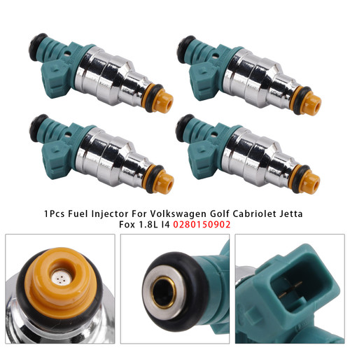 1987-1993 Volkswagen Cabriolet Fox Golf Jetta 4Pcs Fuel Injector 0280150902 Generic