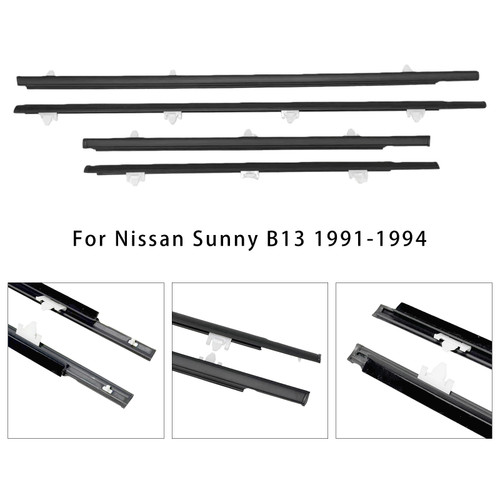 1991-1994 Nissan Sunny B13 4PCS Window Sweep Weatherstrips Generic