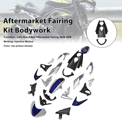 2020-2022 Triumph Street Triple 765 R/RS Aftermarket Fairing Kit Bodywork#009 Generic