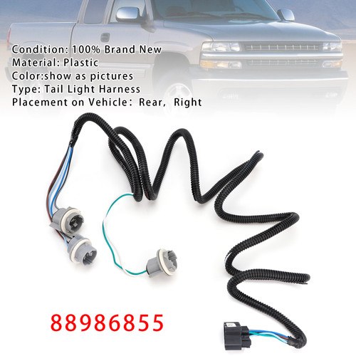 1999-2005 Chevrolet Silverado 1500 2500 3500 Rear Right Tail Light Wiring Harness 88986855 Generic