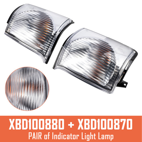 1999-2002 Land Rover Discovery 2 Pre-Facelift Models PAIR of Indicator Light Lamp XBD100880 XBD100870 White Generic