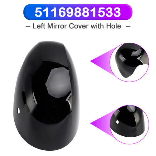 2020-2024 MINI Cooper F54 F55 F56 F57 Left Mirror Cover with Hole 51169881533 Generic