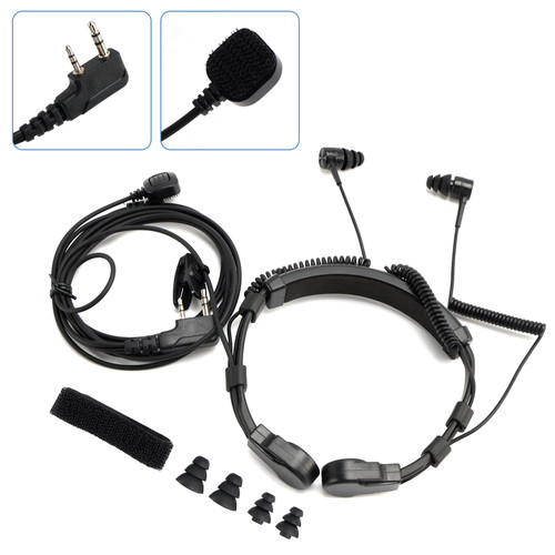 K-Head Binaural Telescopic Throat Mic Headset for TK-208 TK-220 TH-D7 TH-F6