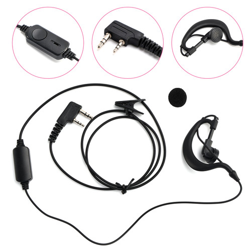 K-031 Pressure Wire Earhook Headset For TK-208 TH-D7 RPU416A KG-UVD1 TG-K4AT