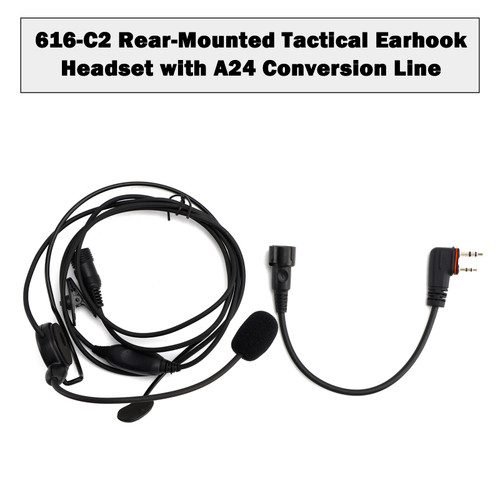 616-C2 Rear-Mounted Tactical Earhook Headset A24 Conversion Line For A25CE A25N