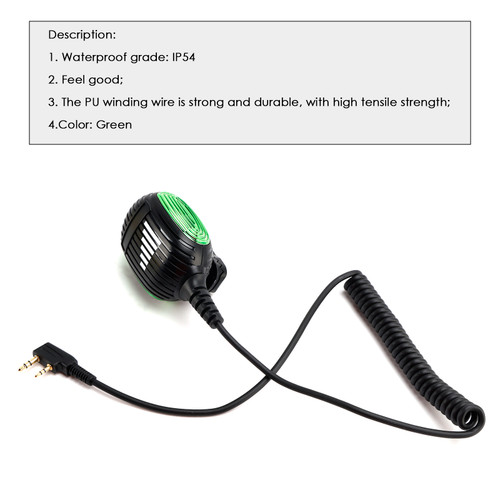 K-SM26 Microphone Speaker for TK-208 TH-D7 RPU416A KG-UVD1 TG-K4AT PX-777 Green