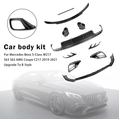 2019-2021 Mercedes Benz S-Class W217 S63 S65 AMG Coupe C217 Carbon Fiber Bumper Body Generic