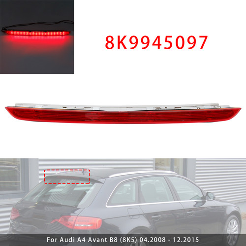 2008-2015 Audi A4 Avant B8 (8K5) Rear Brake Light Auxiliary Third Stop Lamp Light 8K9945097 Red Generic