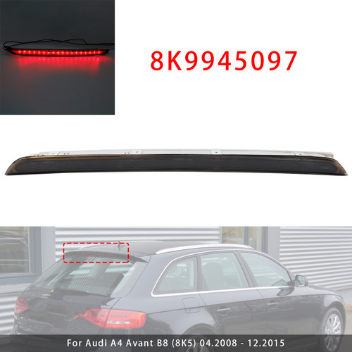 2008-2015 Audi A4 Avant B8 (8K5) Rear Brake Light Auxiliary Third Stop Lamp Light 8K9945097 Black Generic