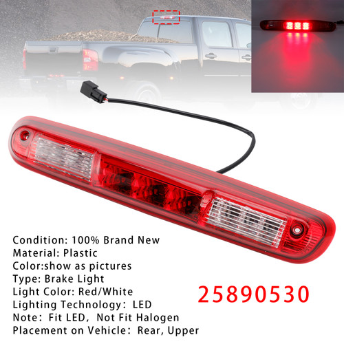 2007-2013 GMC Sierra 1500 2500 3500 LED Third Brake Light 25890530 Generic