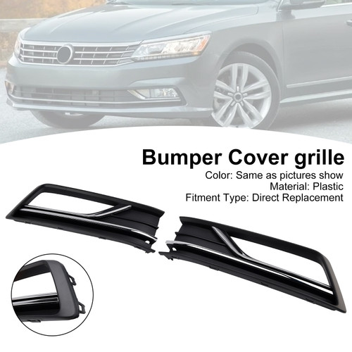 2016-2019 VW Passat B8 2PCS Fog Light Lamp Grille Cover 561854661M Chrome Generic
