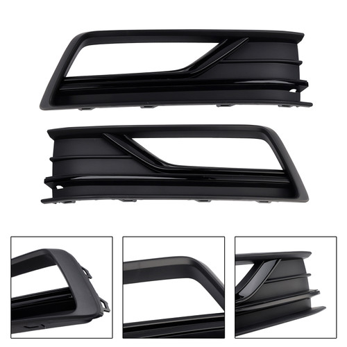 2016-2019 VW Passat B8 2PCS Fog Light Lamp Grille Cover 561854661M Gloss Black Generic