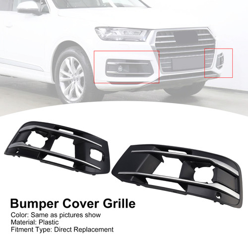 2016-2019 Audi Q7 2PCS Front Bumper Fog Light Grille Cover 4M0807682AA4W3 Generic