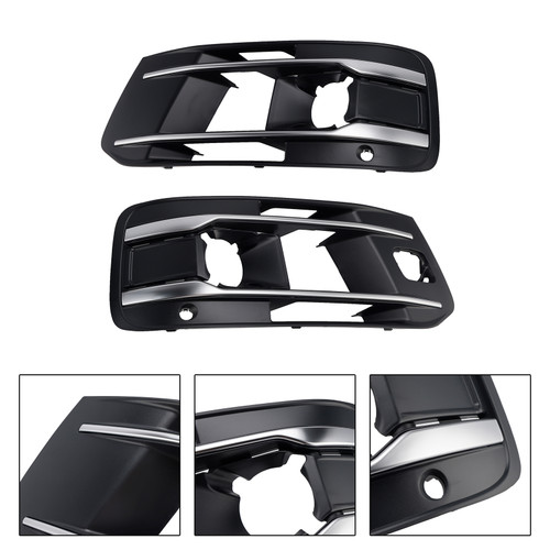 2016-2019 Audi Q7 2PCS Front Bumper Fog Light Grille Cover 4M0807682AA4W3 Generic