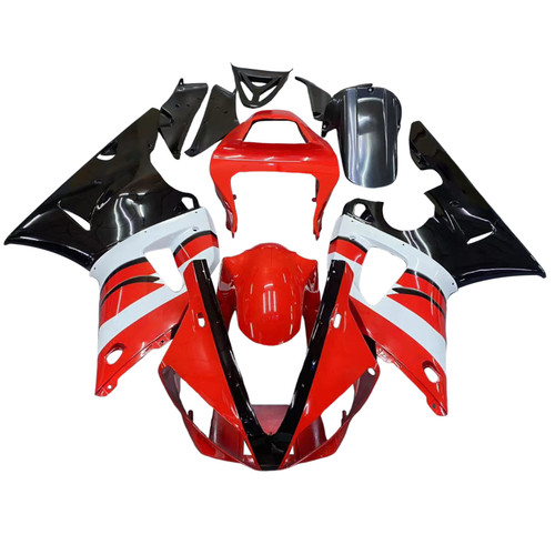 2000-2001 Yamaha YZF-R1 Red White Black YZF Racing Amotopart Fairings Customs Fairing