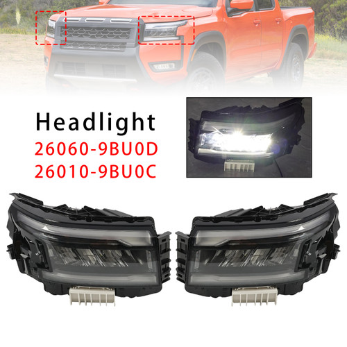 2022-2025 Nissan Frontier Front Left+Right LED Headlight w/DRL 26060-9BU0D 26010-9BU0C Generic