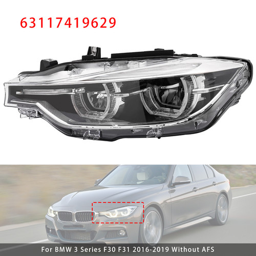 2016-2019 BMW 3 Series F30 320i 330i 340i Left LED Headlight 63117419629 Generic