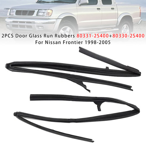 1998-2005 Nissan Frontier 2PCS Door Glass Run Rubbers 80331-2S400+80330-2S400 Generic