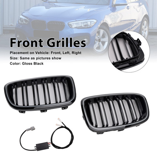 2012-2014 BMW 1 Series F20 F21 2PCS Front Bumper Kidney Grille Generic