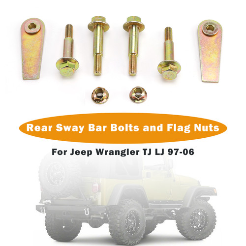 1997-2006 Jeep Wrangler TJ LJ Rear Sway Bar Bolts and Flag Nuts Generic