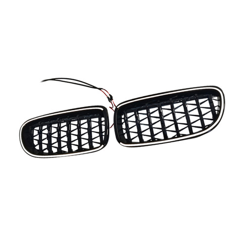 2009-2011 BMW 3 Series E90/E91 Diamond Front Kidney Grille Gloss Black Generic