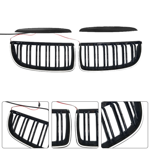2004-2007 BMW 3 Series E90 320i 323i 328i 335i Front Kidney Double Slat Grille Black Generic