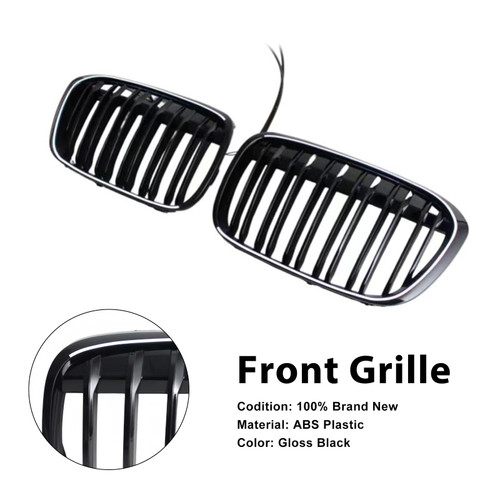 2016-2018 BMW X1 F48 F49 Front Kidney Grille Gloss Black Generic