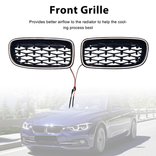 2012-2019 BMW 3-Series F30 F31 F35 Diamond Front Kidney Grille Generic