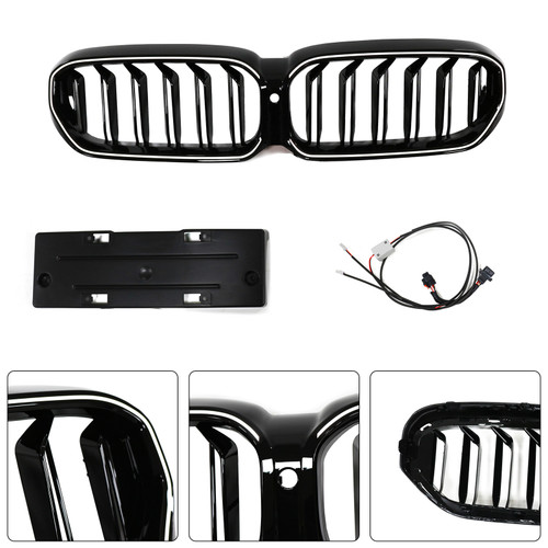 2021-2024 BMW 5 Series G30 G31 G38 Gloss Black Front Kidney Grille Generic
