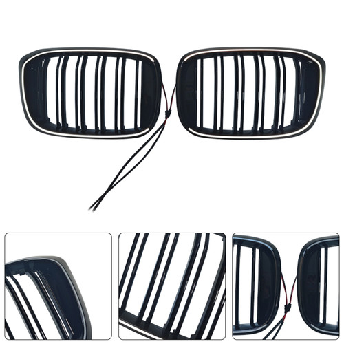 2018-2021 BMW X3 X4 Front Kidney Mesh Grille Gloss Black Generic
