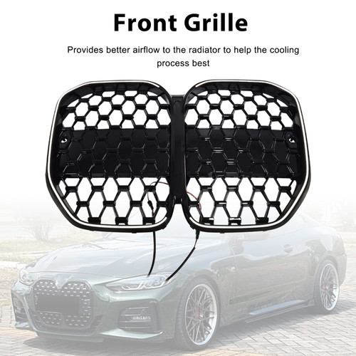 2020-2025 BMW 4 Series G22 G23 G82 Without ACC Front Bumper Grille Black Generic