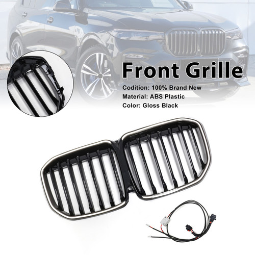 2019-2022 BMW X7 G07 Single Slat Gloss Black Front Kidney Grille Generic