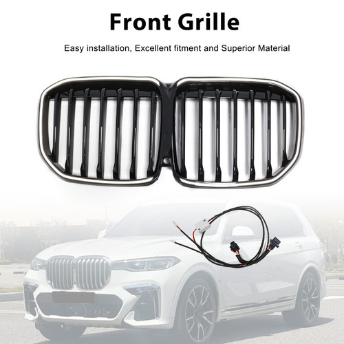 2019-2022 BMW X7 G07 Single Slat Gloss Black Front Kidney Grille Generic