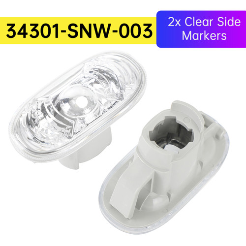 2006-2011 Honda Civic FD2 2x Clear Side Markers 34301-SNW-003 Generic